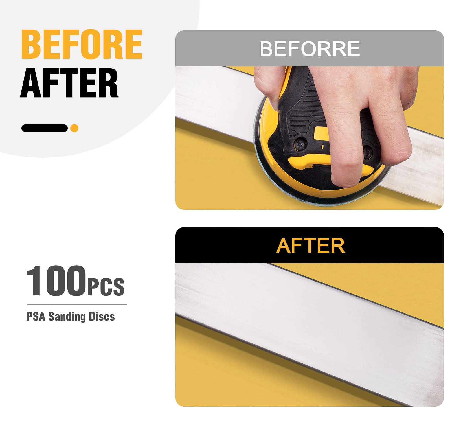 100 discos de lija PSA de 6 pulgadas, grano 600, rollo de papel de lija adhesivo con parte trasera adhesiva para lijadora DA, papel de lija redondo de óxido de aluminio autoadhesivo con parte trasera