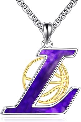 AXELUNA Laker Necklace Laker Gifts for men Basketball S925 Sterling Silver for Men