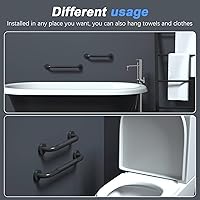 Vista 7 de Paquete de 2 barras de agarre para la regadera antideslizantes de 12 pulgadas con agarre de goma, mango de barra de agarre de acero inoxidable