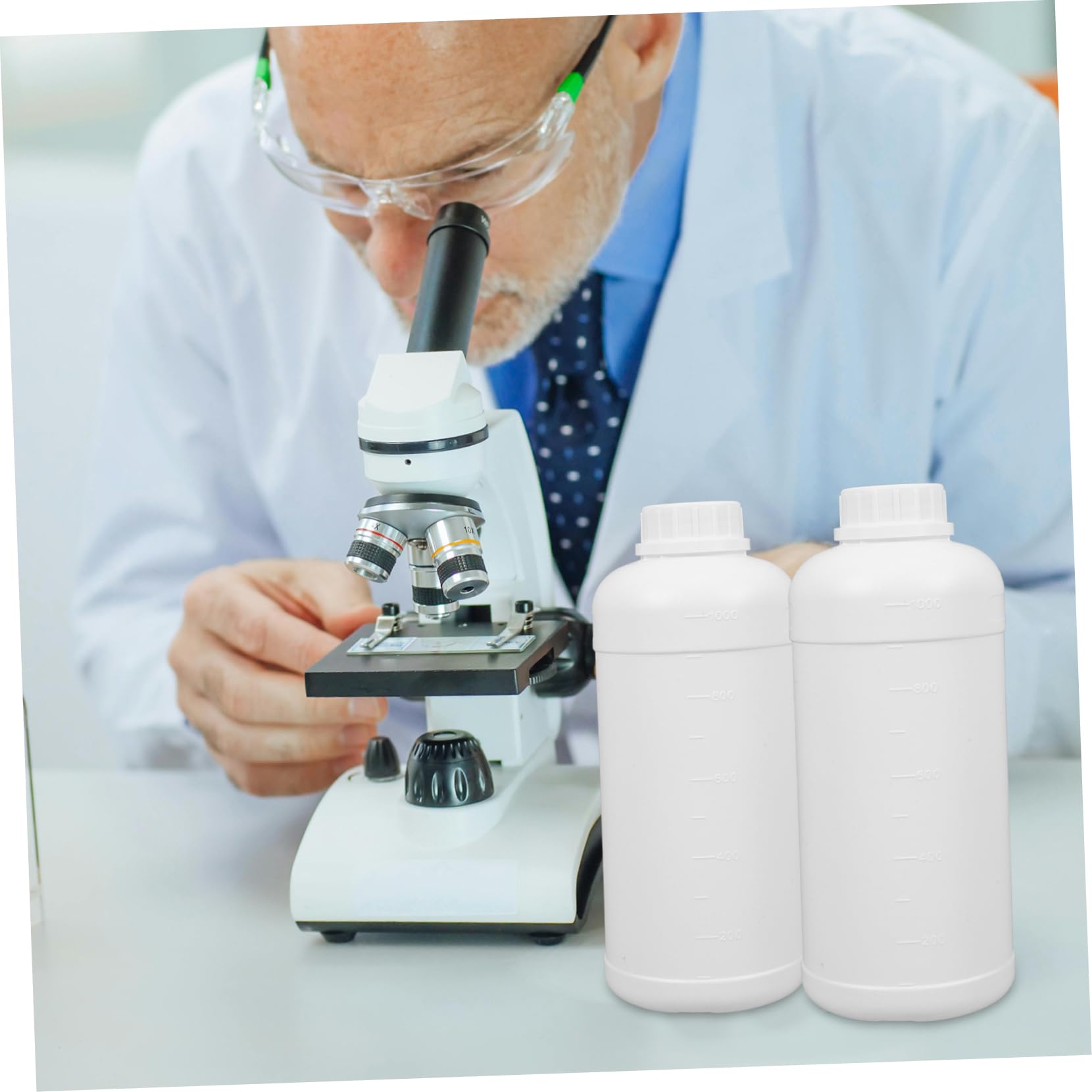 COSMEVIVI Lab Reagent Bottles 1l Large Capacity Hdpe Plastic Reagent Bottles Screw Cap Reusable Liquid Containers for Chemistry Industry