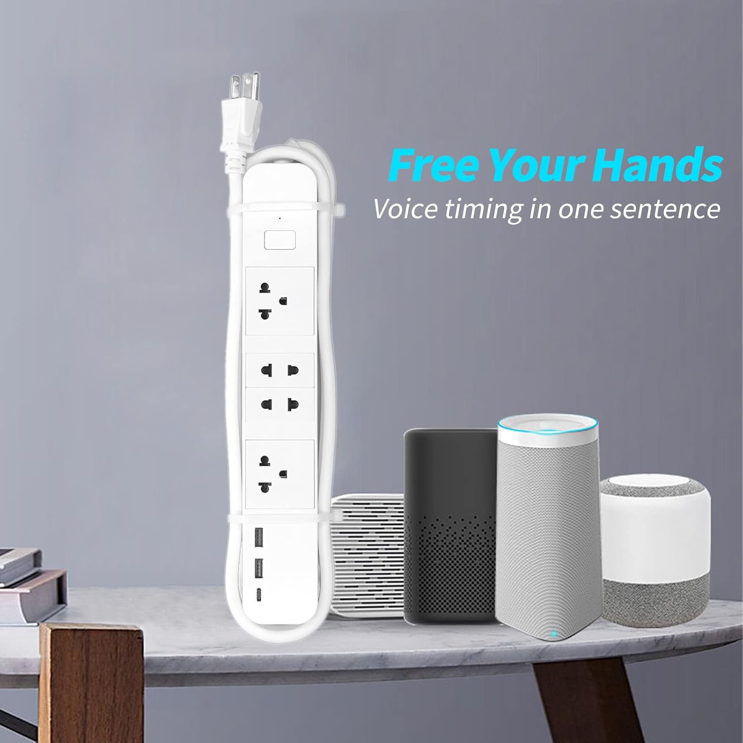 Power Strip Smart Plugs with USB Type C Output Voice Controlled via BLE App AC 100-250V (10A) US Plug