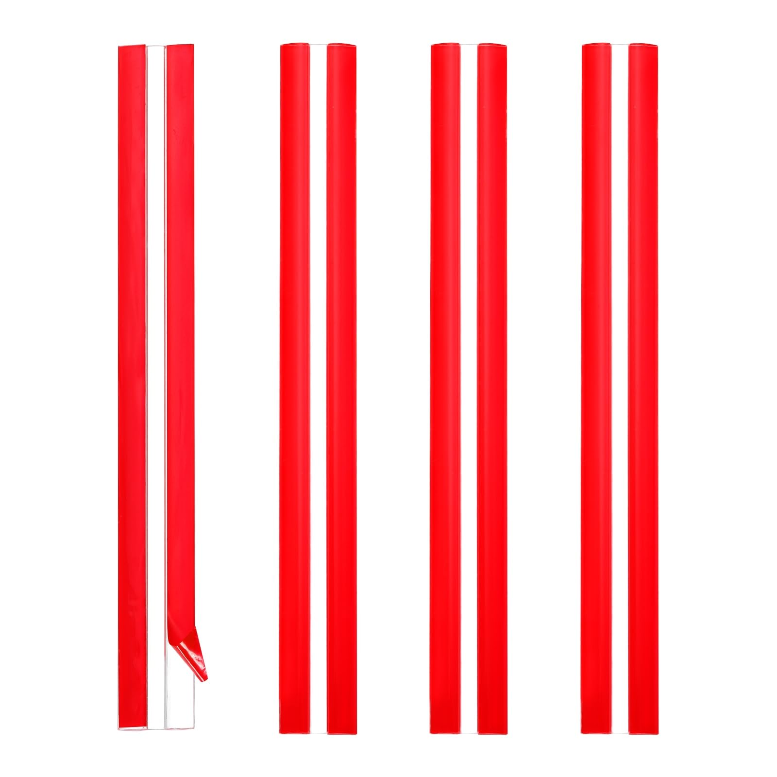 sourcing map 4Pcs Acrylic Flexible Hinges, 300x35mm Invisible Living Hinge, 360° Transparent Continuous Piano Low Profile Flex Hinge for DIY Furniture, Display Stand, Cabinets
