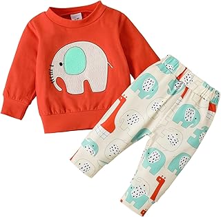 Generic Baby,Clothing,Baby Boys 0-24m,Outfits & Clothing Sets New Baby Boy Clothes Toddler Boys Long Sleeve Cartoon T Shirt Tops Sweater Pants Outfits Infant Sets