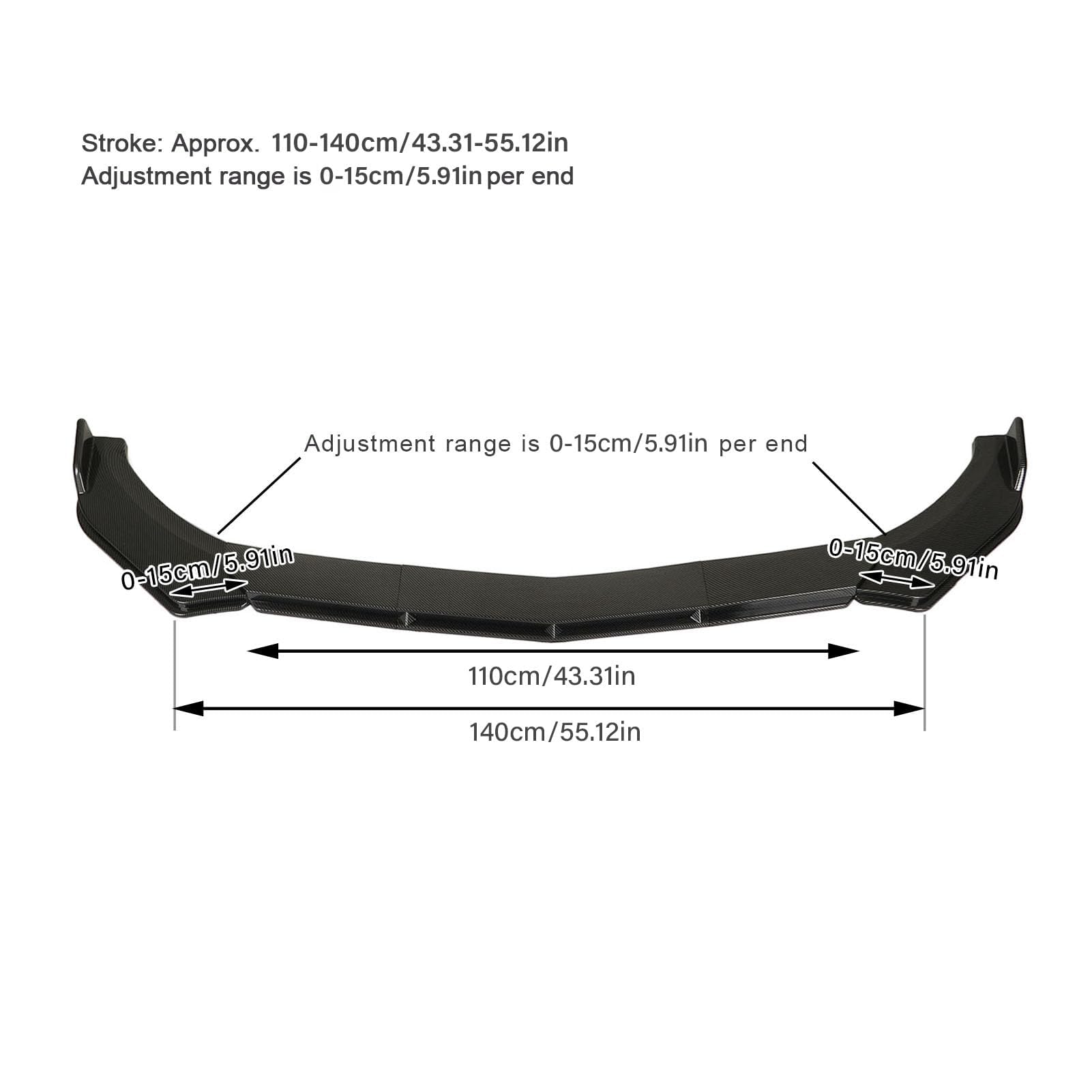 Splitter per Labbro del Paraurti Anteriore per Auto, Splitter per Spoiler per Paraurti Anteriore da 5 Pezzi da 110 a 140 Cm Kit Corpo per Labbra Universale per Auto per la (stile