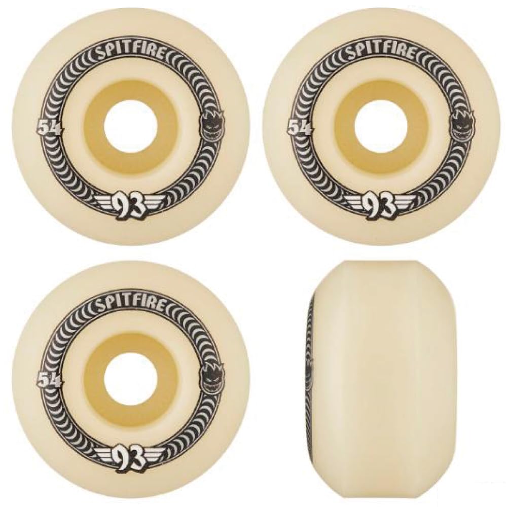 Spitfire Skateboard Wheels 54mm F4 Soft Sliders 93A Classics Natural