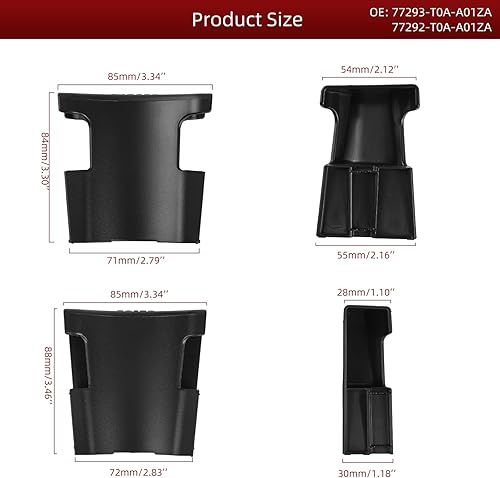 Miniatura 3 de Compatible con portavasos de consola central Honda CRV CR-V 2015 2016 77293-T0A-A01ZA 77292-T0A-A01ZA