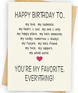 Funny Birthday Card & Gifts for Men Husband Boyfriend Him, Happy Bday Card, Sweetheart