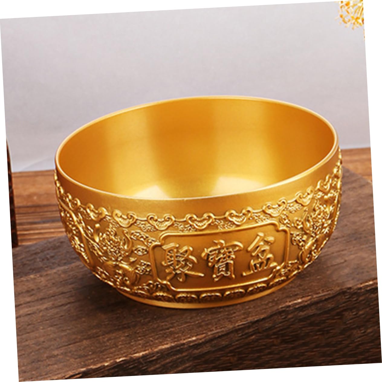 PRETYZOOM Cuenco Símbolo de Riqueza y Prosperidad para Oficina y Hogar de Latón Dorado Decorativo Diseño Artístico y Durabilidad Garantizada