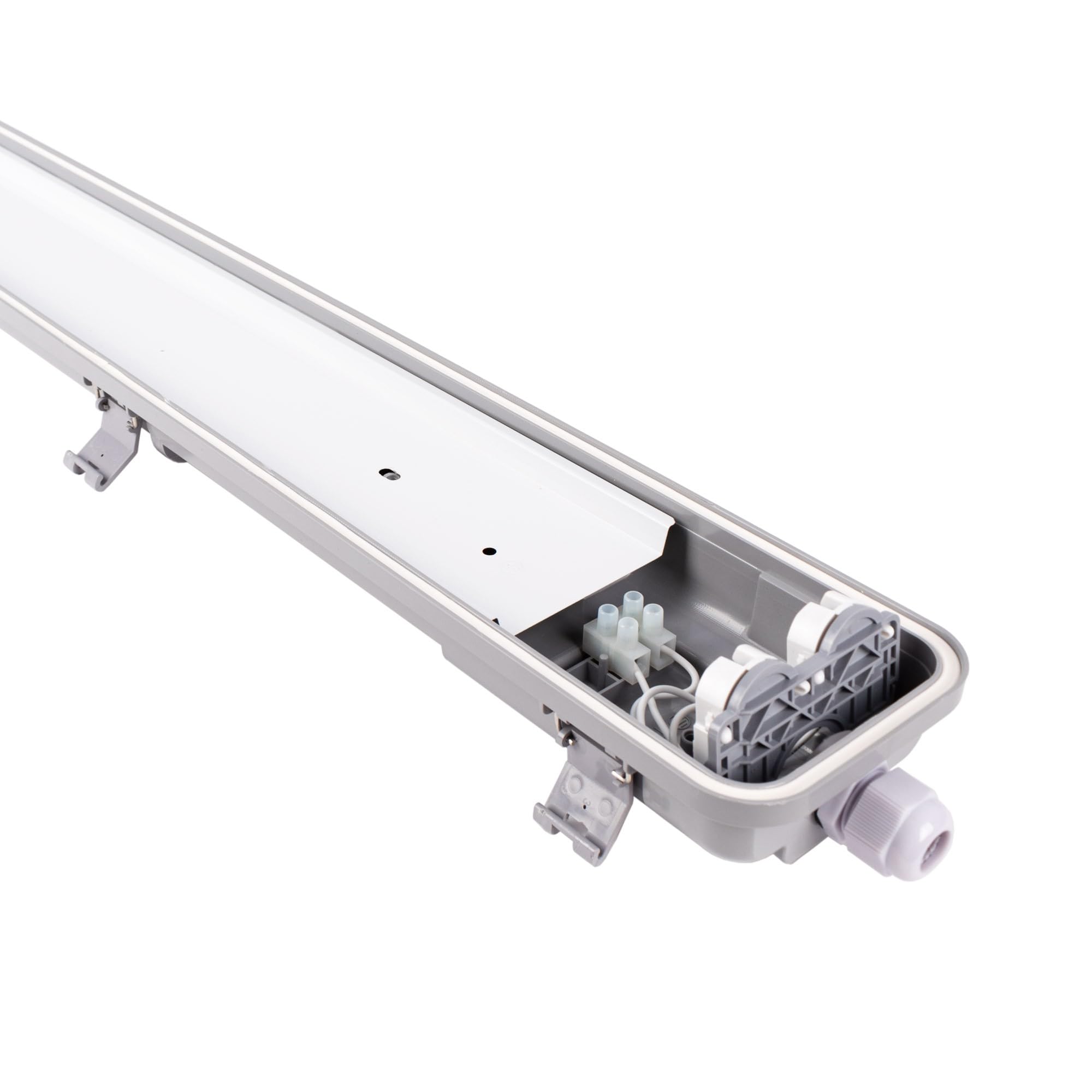 BARCELONA LED - Écran étanche pour 2 tubes LED Culot G13 120 cm IP65, sans tubes - Boîtier en polycarbonate résistant. Pour extérieur et intérieur, idéal pour garages, entrepôts