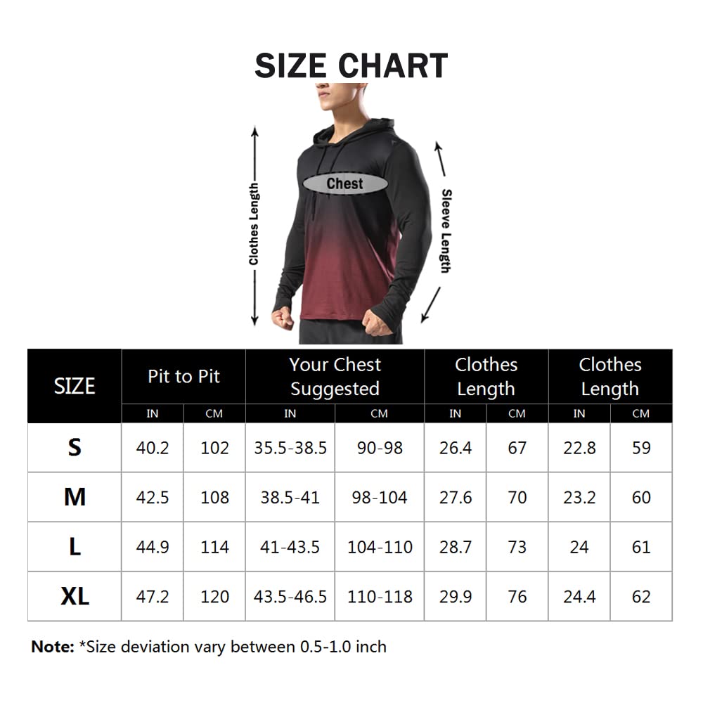 Muscle Alive Uomo Foderato Termico Felpa con Cappuccio Atletica Maglione Manica Lunga Allenamento Running Hoodies