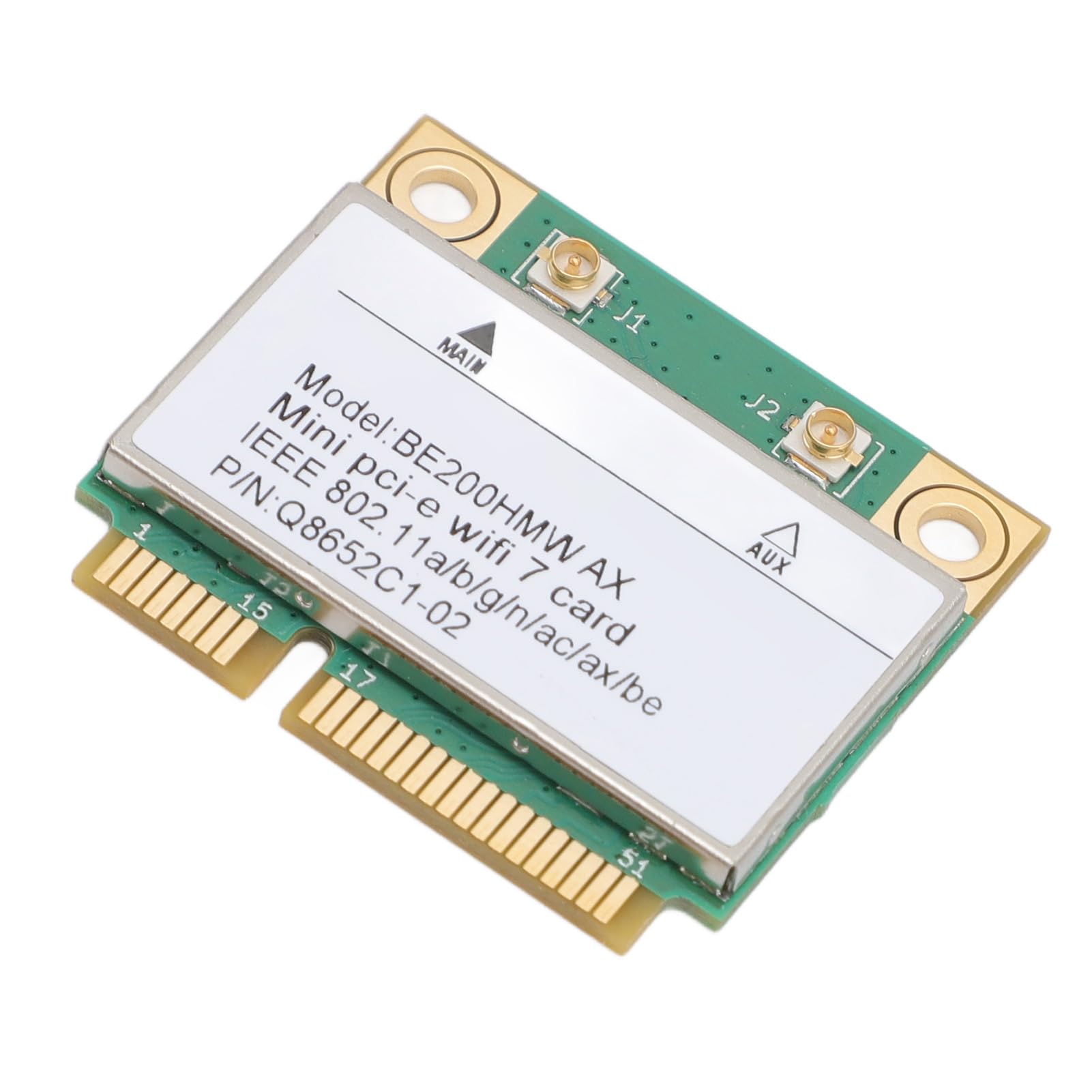VBESTLIFE BE200HMW Scheda Mini PCI E WiFi 7, Bluetooth 5.4, Scheda di Rete Wireless Gigabit a 2 Bande 8774Mbps per per Linux, per Chrome OS (Nessuna Antenna)