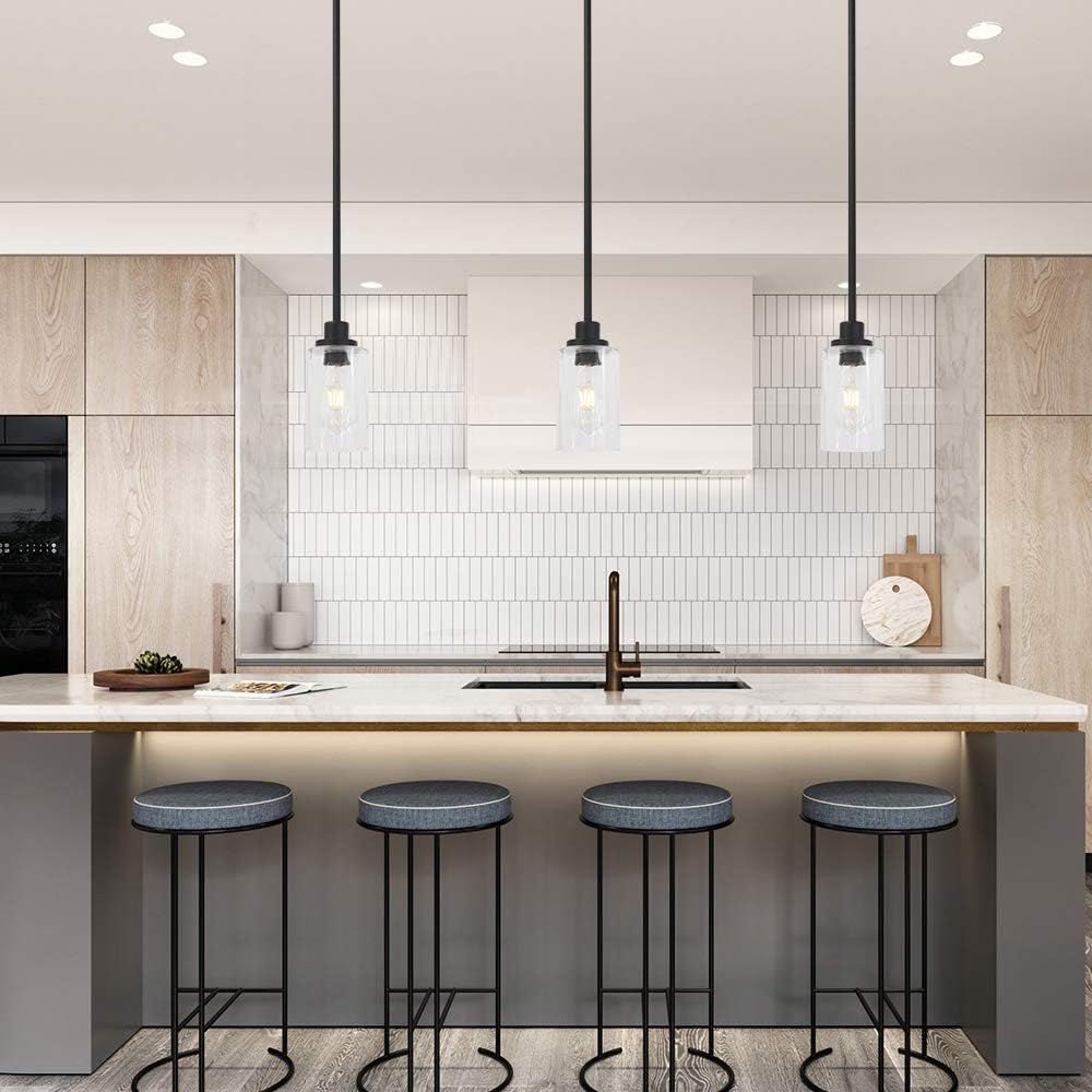 TODOLUZ Clear Glass Lampshade For Kitchen Island Lighting Chandelier