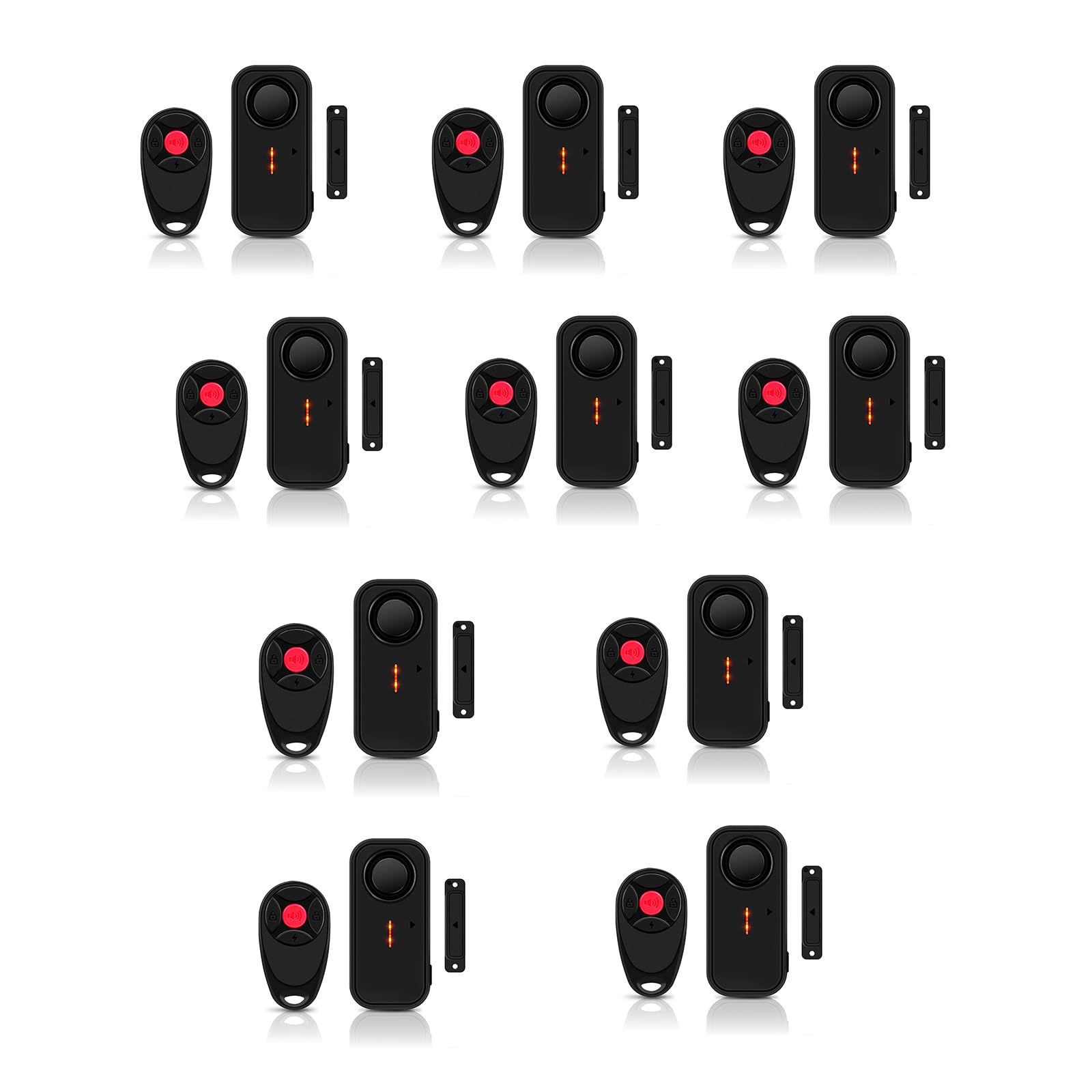NineLeaf Kabelloser Tür-Alarm mit Fernbedienung, Diebstahlschutz-Fensteralarm, Tür Alarmanlage, Fenster Alarmanlage 108db Super Laut 4 Lautstärkestufen IP66 Wasserdicht, 10Stück