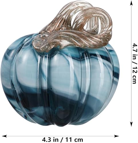 Miniatura 2 de Healifty Figura de calabaza de cristal soplado a mano, mini figuras de calabaza de cristal, escultura de frutas, pisapapapeles, centro de mesa para