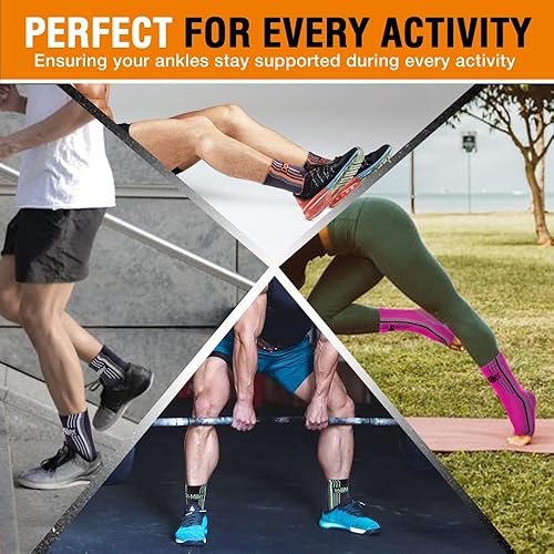 Miniatura 2 de Doc Miller Tobillera para esguince de tobillo y tendinitis de Aquiles  1 par de mangas de compresión de tobillo para apoyo, estabilidad y alivio del