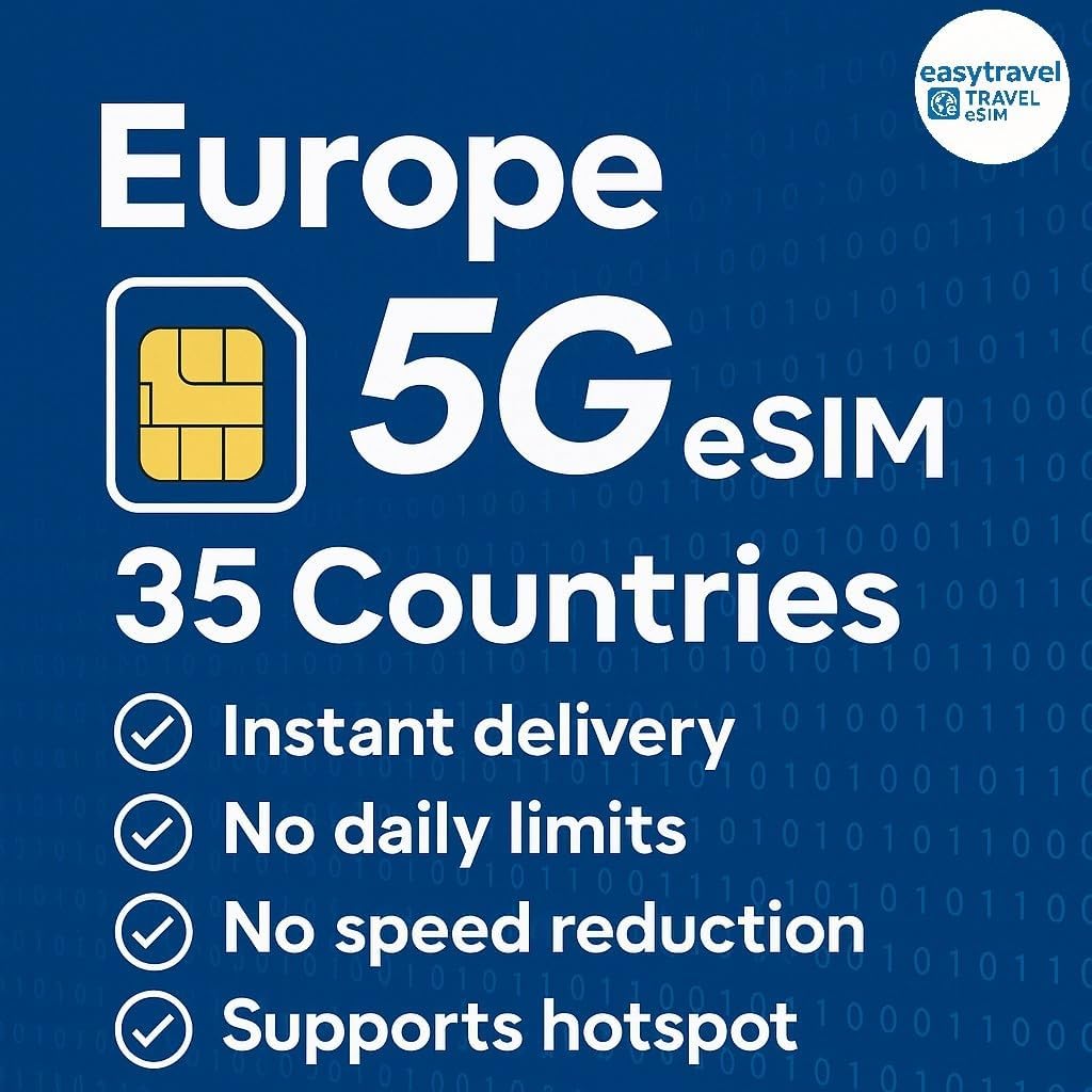 eSIM Europa e Reino Unido em 35 países