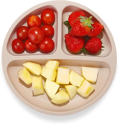 Miniatura 5 de PandaEar Divided - Platos de silicona irrompibles para bebés y niños pequeños, paquete de 3, antideslizantes, aptos para lavavajillas y microondas,