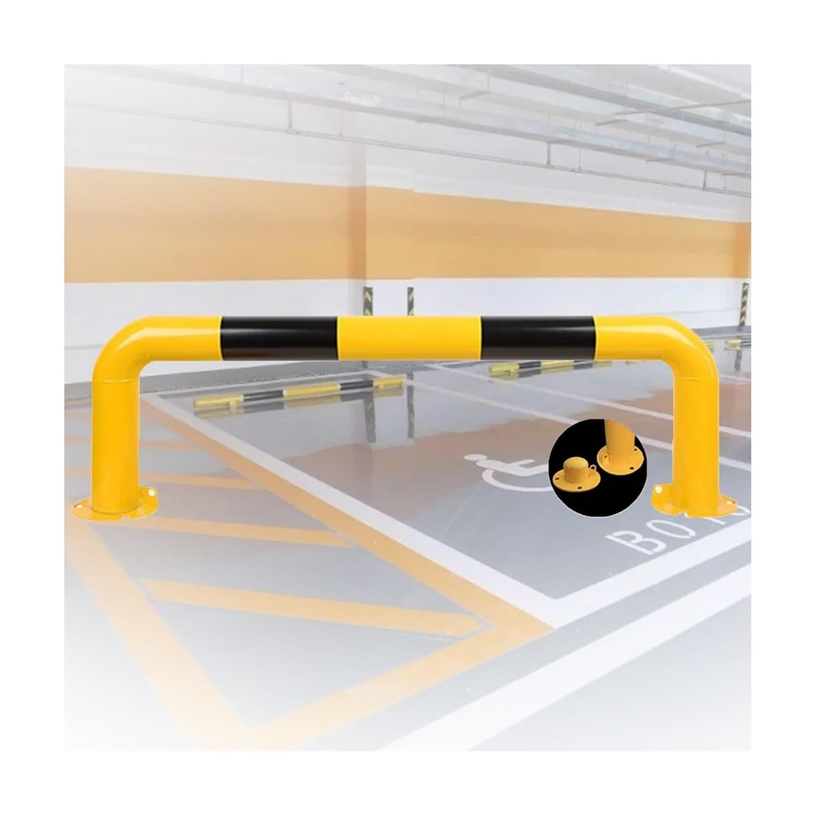 CWCQGH U Shape Security Bollards Parking Space Blocker & Warning Post For Garage