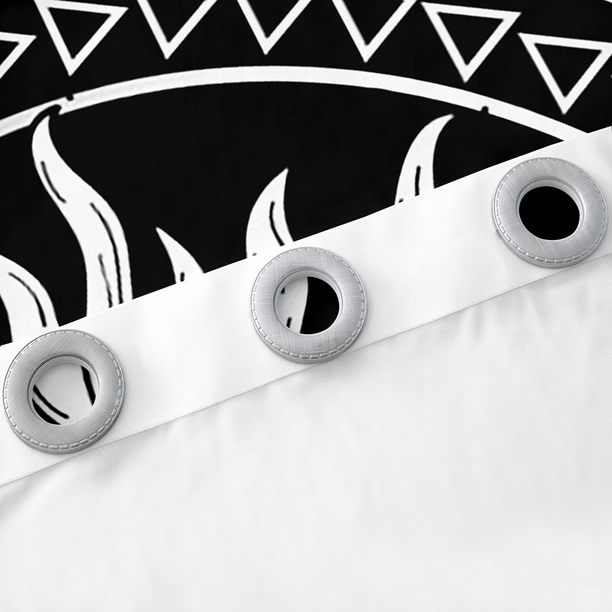 Sun and Moon Window Drapes Boho Exotic Window Curtains for Bedroom Living Room for Kids Boys Girls Children Bohemian Style Window Treatments Galaxy Star White Black W46*L54 - Image 4