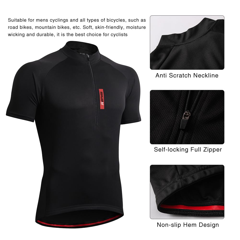 FEIXIANG Maillot Cyclisme Homme, Manche Courte Tenue Maillot T-Shirt Cycliste Respirant Séchage Rapid Vélo