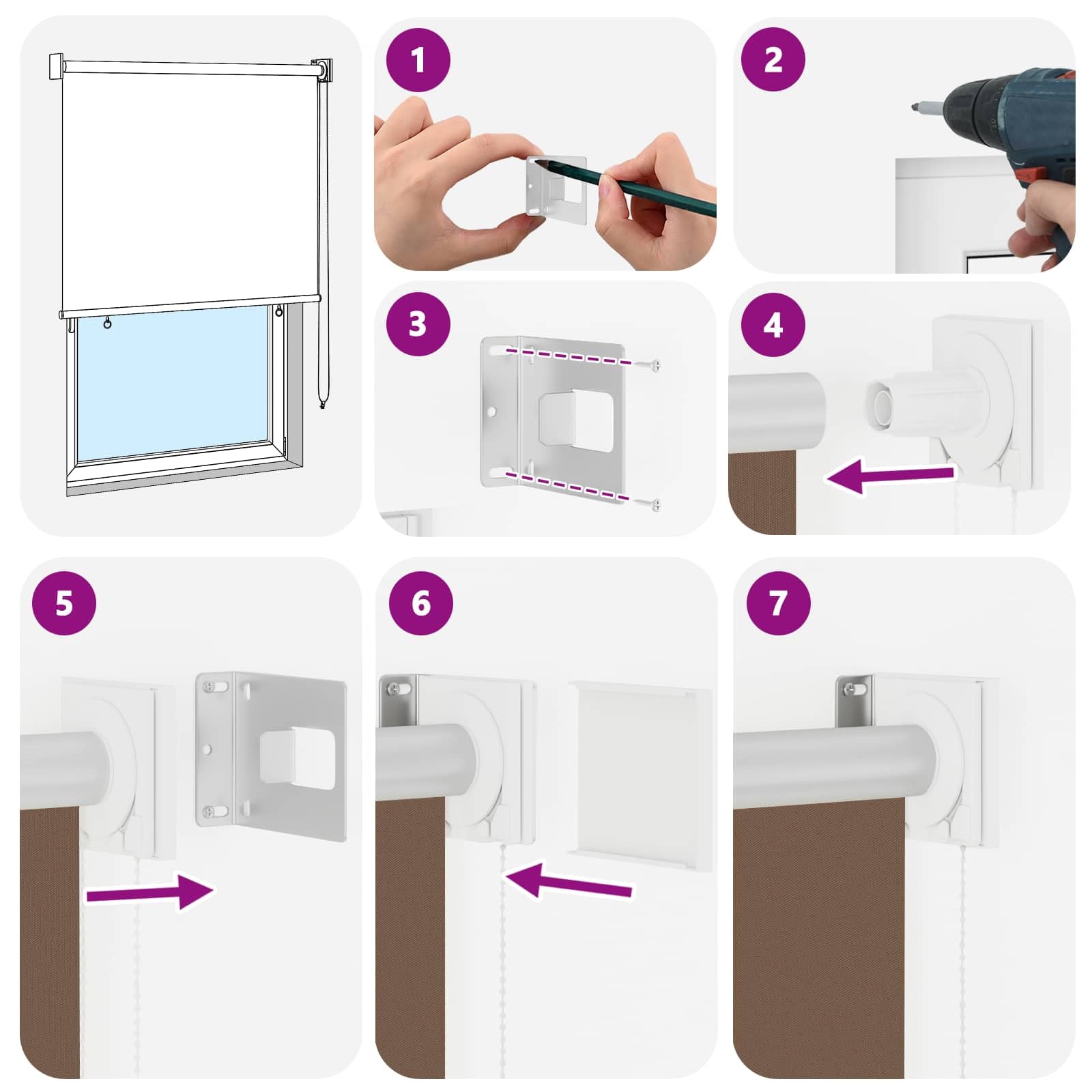Tenda a Rullo da Sole in Poliestere Tortora 205x140 cm | Ideale per soggiorno e veranda, questa tenda filtra la luce solare offrendo privacy e un controllo termico ottimale.