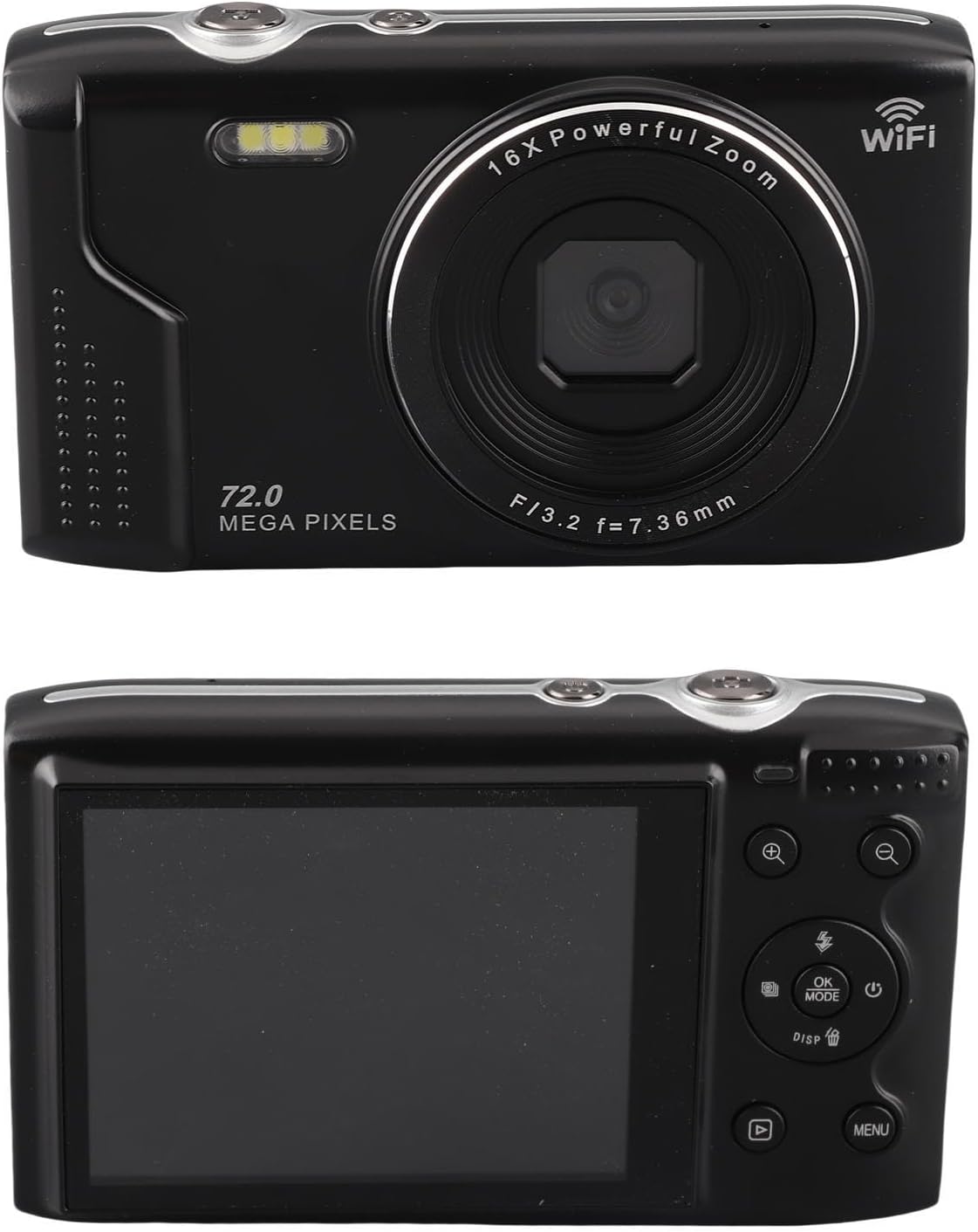 Yoidesu 5K Digital Camera 72MP with 16X Optical Zoom, AF Autofocus Vlog Travel Camera, WiFi 2.8 LCD Retro UHD Camera for Photography Video & Live Streaming (Black)