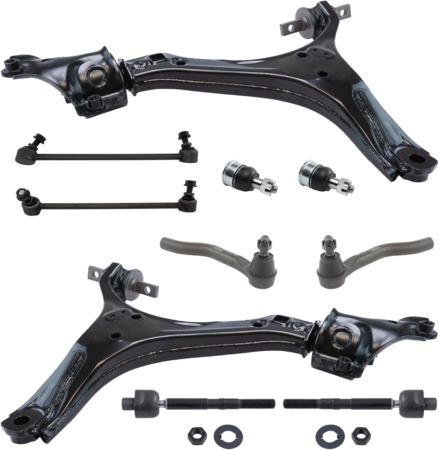 TRQ Front Steering & Suspension Kit Ball Joint Control Arm Sway Bar Stabilizer Link Tie Rod Compatible with 2015-2020 Acura TLX 2013-2017 Honda Accord
