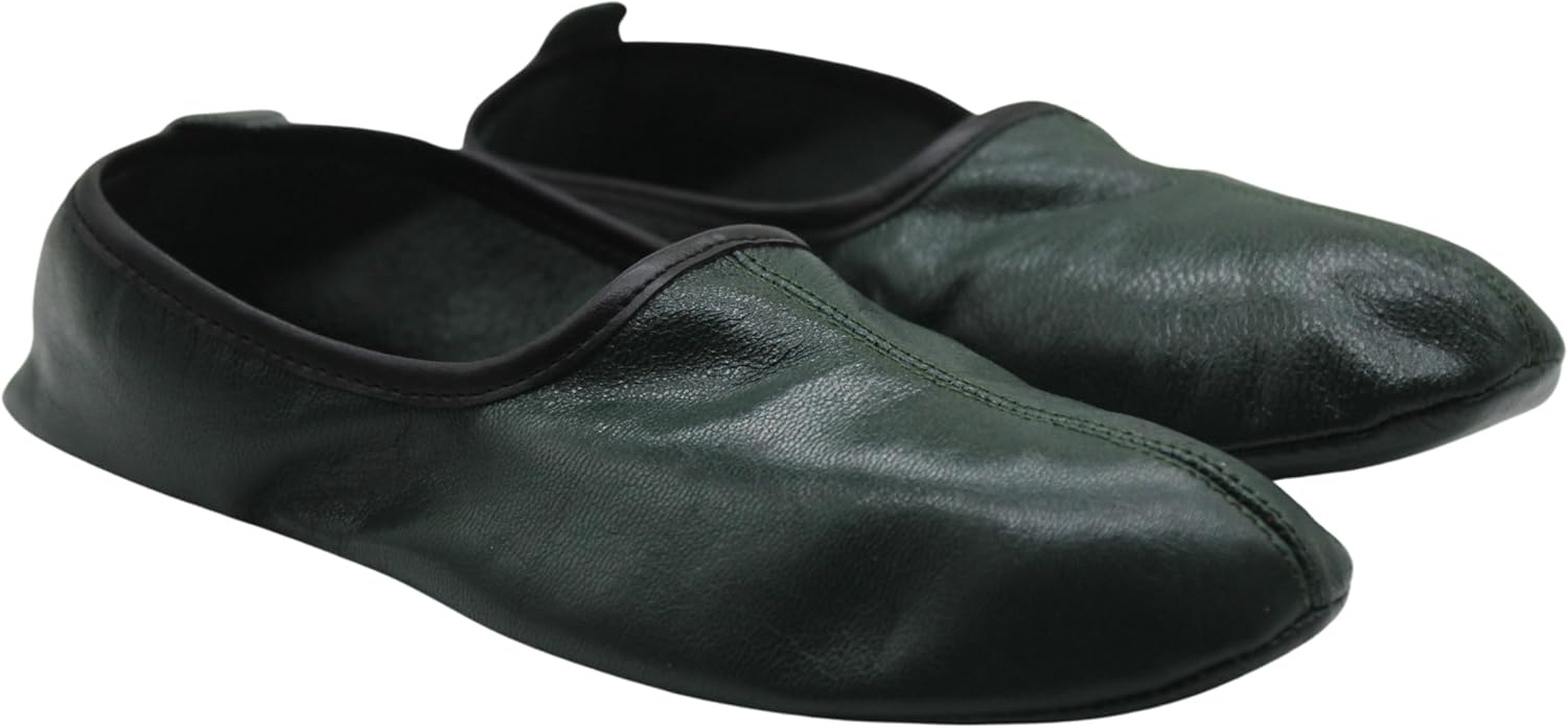 Womens Indoor Leather Slippers Traditional Babouche House Shoes Barefoot Moccasin