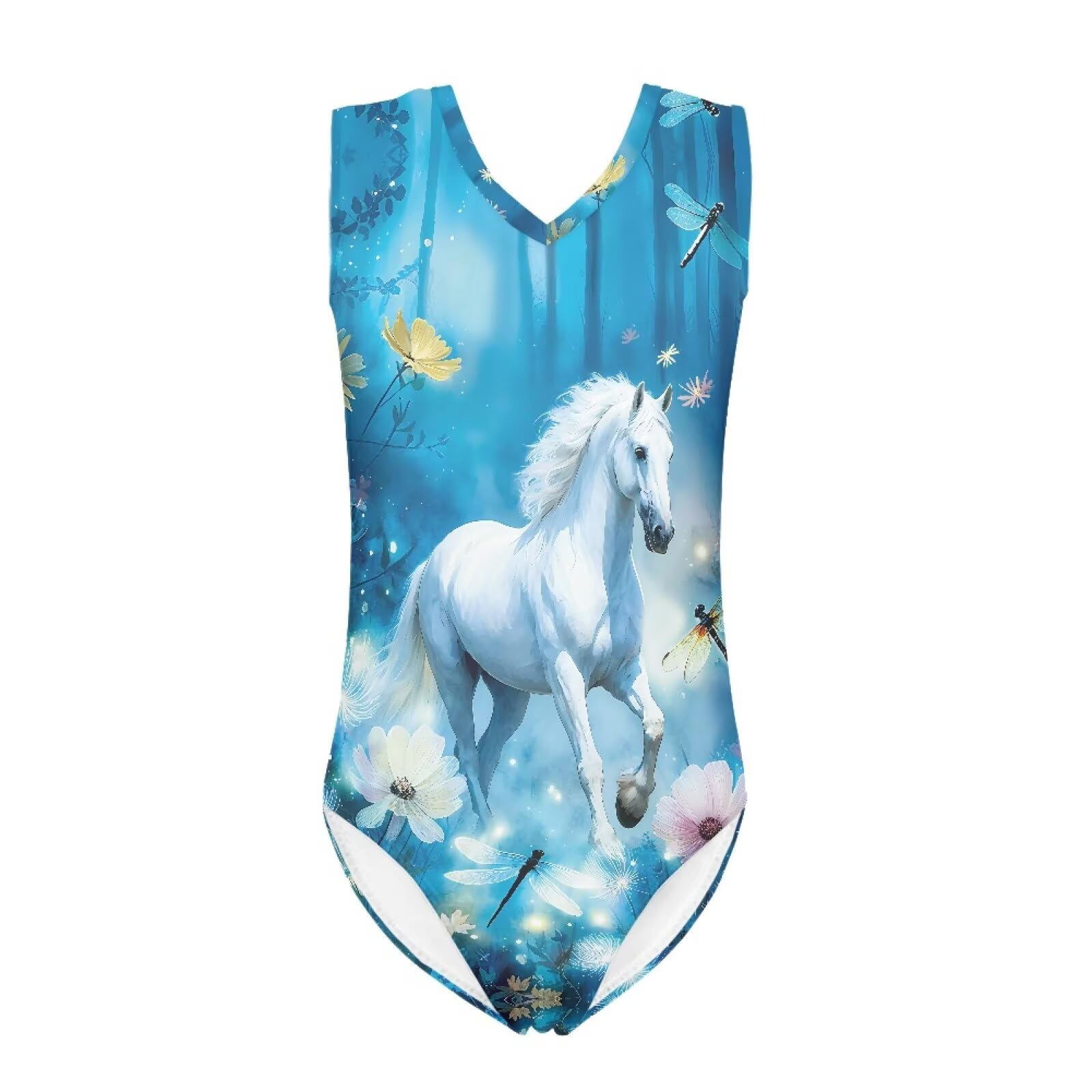 Cartoon Pattern Kids Girls Bathing Suits One Piece Swimsuit Soft &amp; Quick Dry, 5-14Years