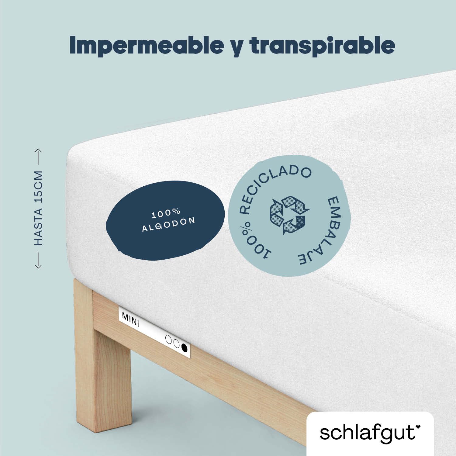 Schlafgut Pro Molton - Protector de colchón para cuna (70 x 140 cm, 100% algodón), diseño de bebé
