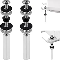 Vista 10 de Tornillos universales de latón macizo para asiento de inodoro, 2 piezas de pernos de metal para asiento de inodoro, repuesto de tornillo