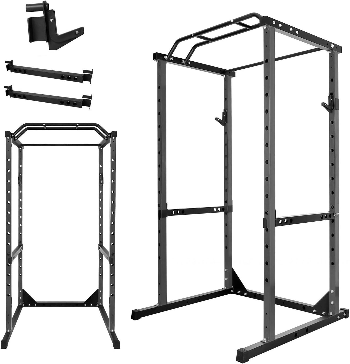 1200 Lbs Power Cage with 14 Adjustable Height Settings, 1.8 mm Thickened Steel Pipe, Multi-Function Heavy Duty Squat Racks, Strength Training Cable Machine for Home Gym, Gymnasium, Lounge