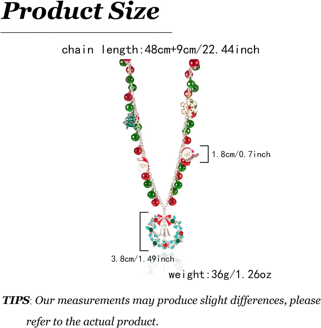 Aonklot Christmas Charm Necklace for Women Snowflake Bow Santa Claus Bell Pendant Gold Chain Dainty Statement Jewelry Gift - Image 6