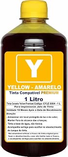 1 Litro Tinta Amarela Para Impressoras L3150 L3110 L3250 L3210 L5190 Compatível Refil 544