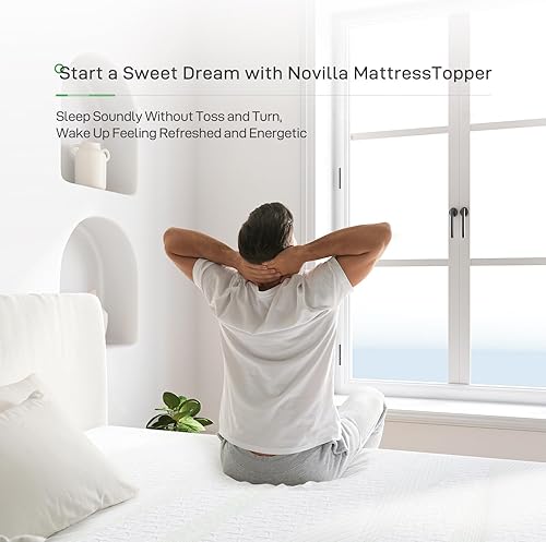Miniatura 2 de Novilla Cubrecolchón de espuma de espuma viscoelástica de 2 pulgadas California King con funda extraíble, gel refrescante con infusión de gel