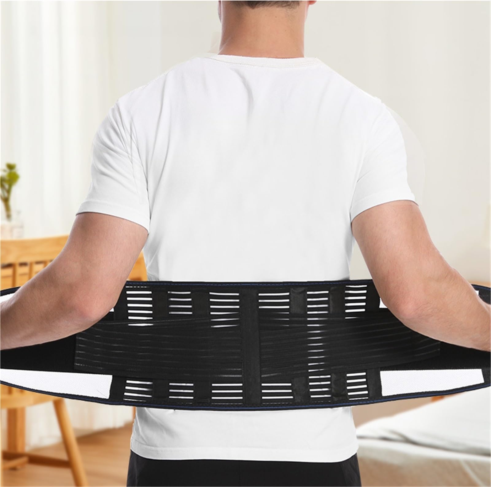 TTDGYYXW Supporto per la Schiena Cintura di Sostegno per la Parte Bassa della Schiena Cintura di Sostegno per la Schiena Traspirante Unisex per Cintura di Sostegno per Lavoro ed Esercizi (Nero,S)