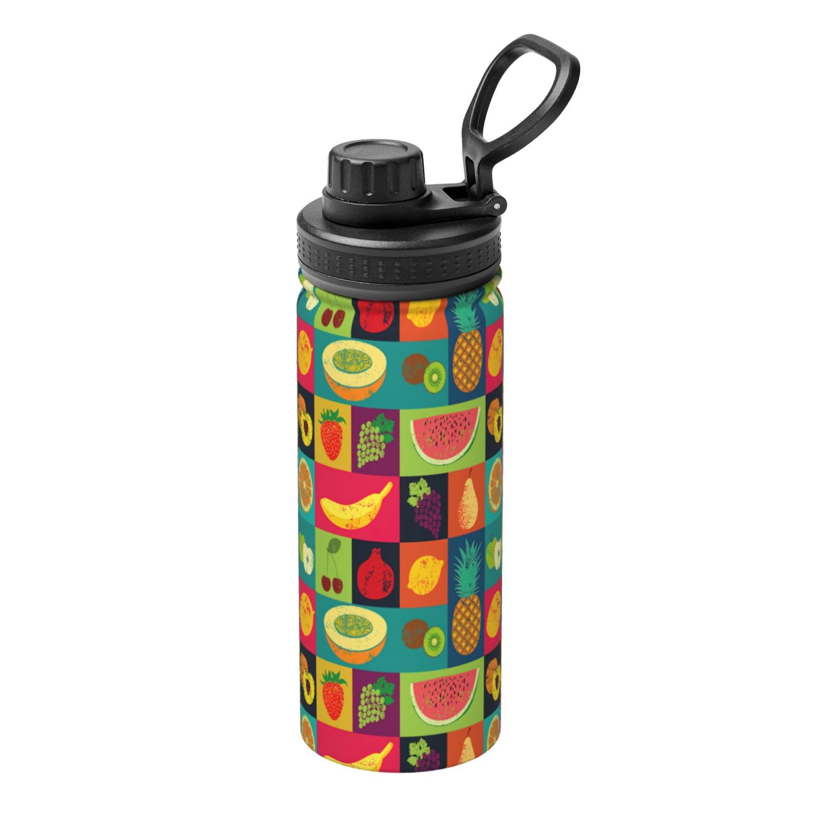 Kfjghhl Insulated Stainless Art Style Fruit Steel Water Bottle For Sport Gym Travel Leak Camping Hiking Hydration