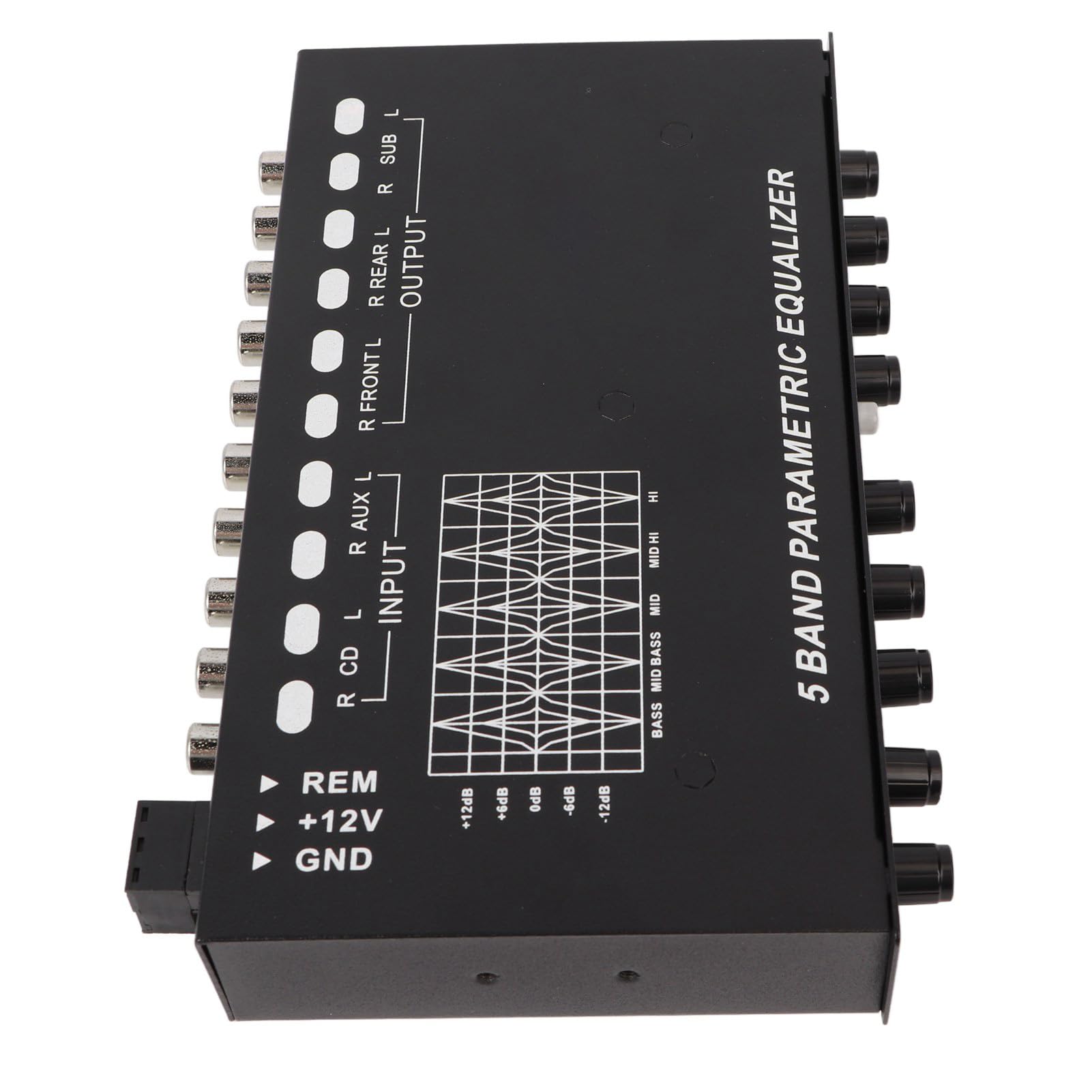 Car Audio Equalizer Adjustable 5 Bands Precise Tuning EQ Tuning Crossover Amplifier Graphic Equalizer