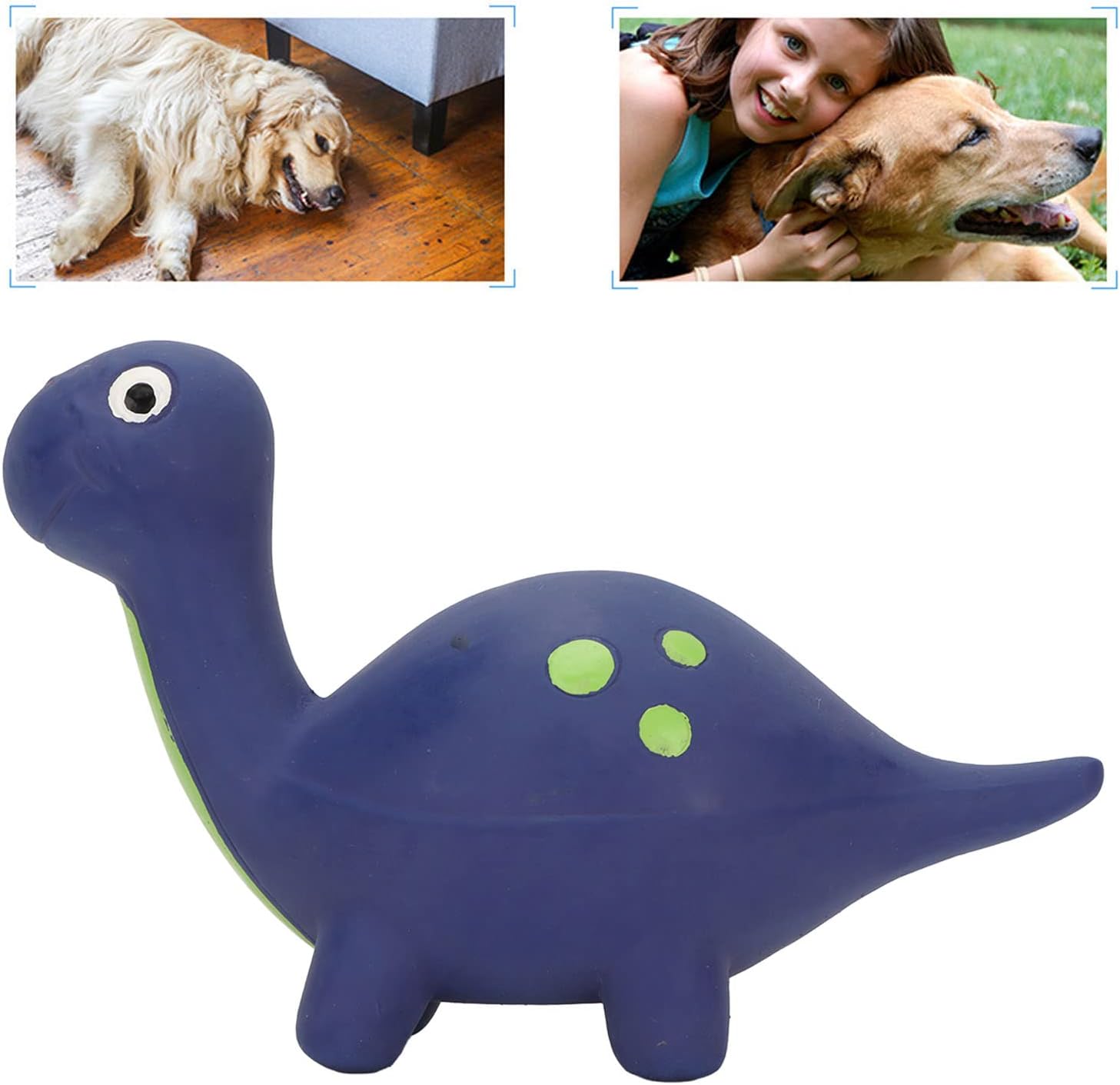 Dinosaur Dog Toy, Dots Latex Dog Chew Toys Squeaky Dog Toys Dog Toys for Small Dogs Cute Cartoon Relieve Anxiety Interactive Squeaky Animal Dog Toy for Small Medium Large Dog