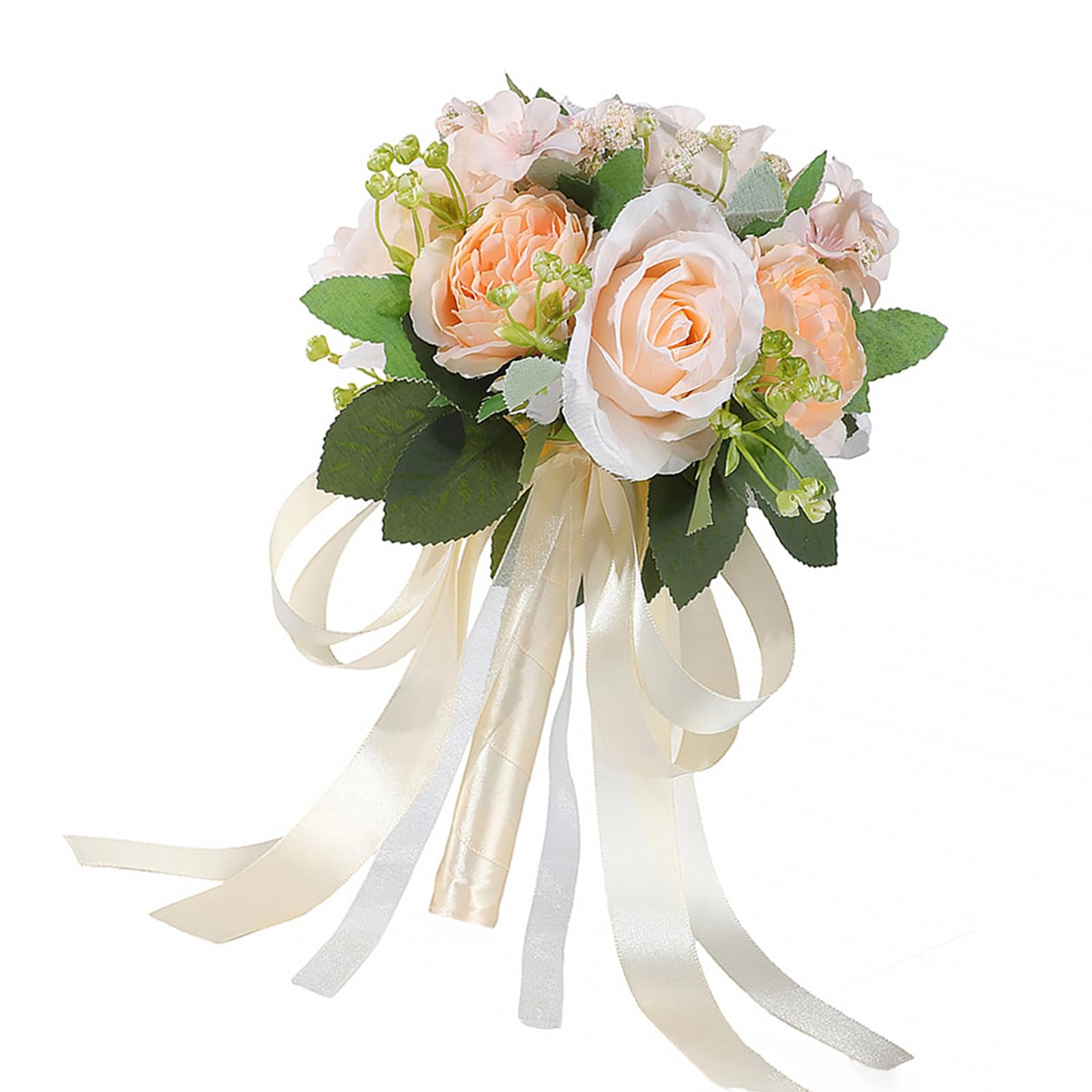 Piceioep Lovely Silk Flower Bride Bouquet Handheld Flower Arrangement for Wedding Ceremony and Engagement Occasion Photography Wedding Arrangement
