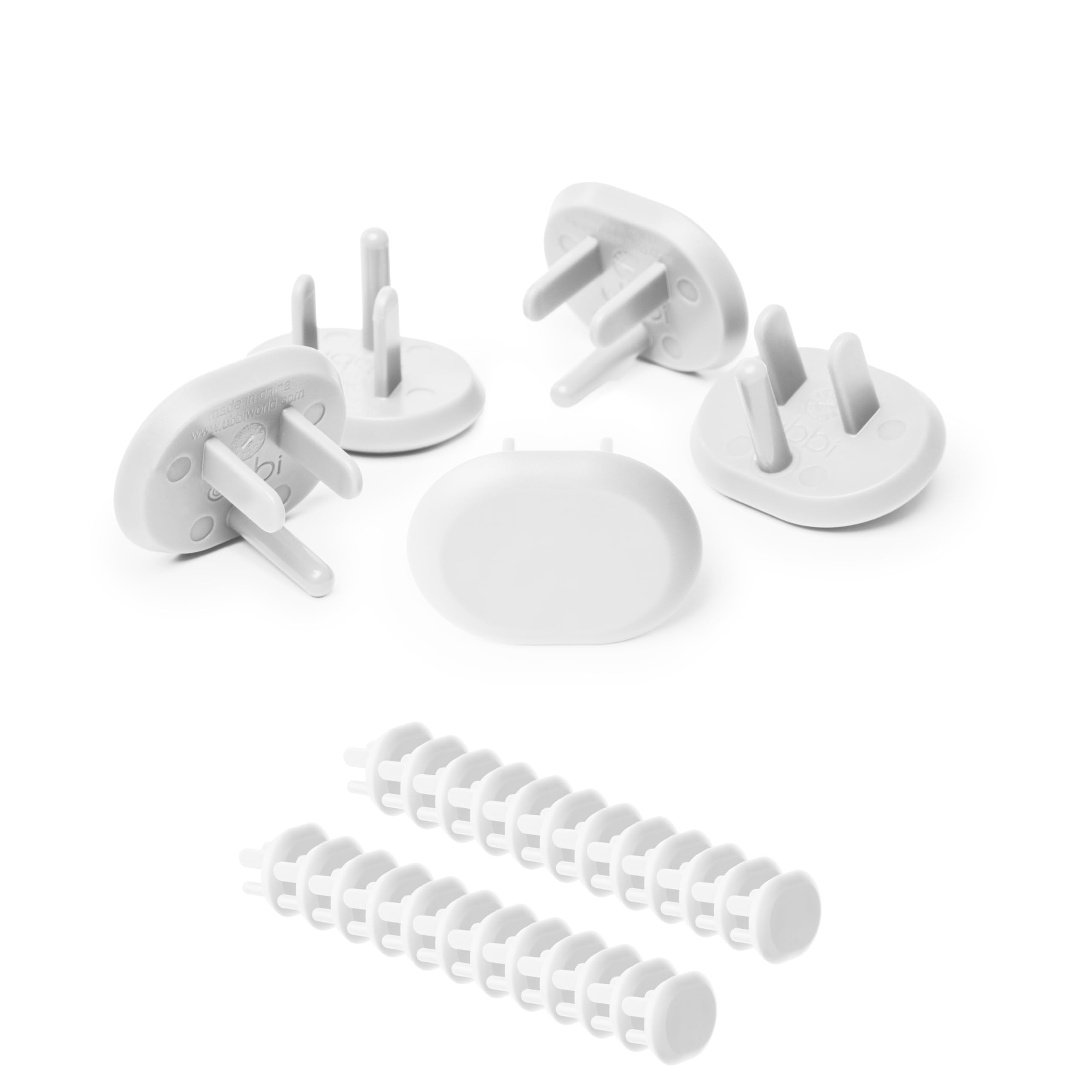Protectores de enchufes Ubbi para niños, seguros y a prueba de bebés, color blanco, 24 unidades