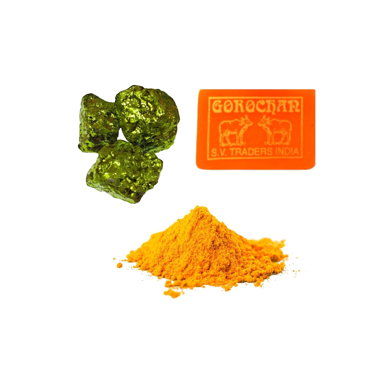 Kumkuma Making Kit (Kumkum Stone 10 Gram Gorochan - Pasupu 250 gm)