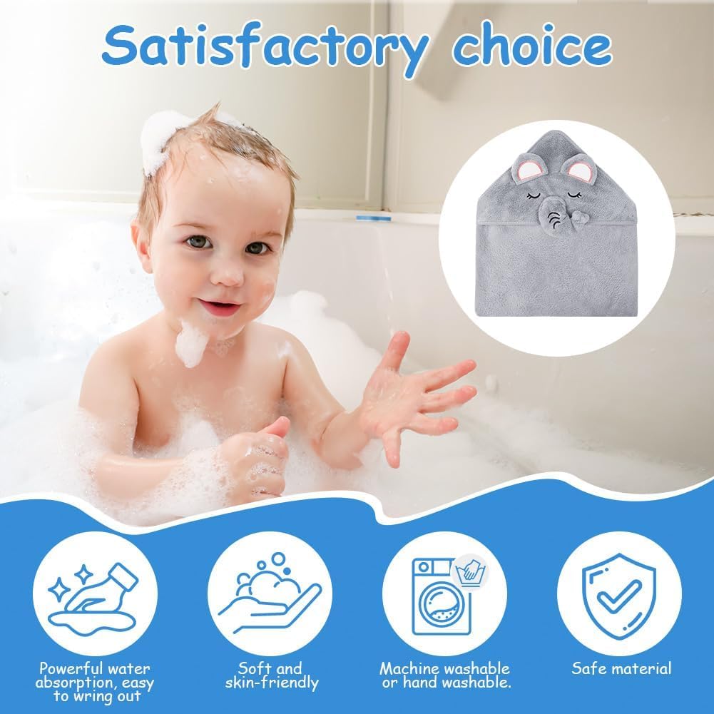 3 Pièces Serviette de Bain Capuche Douces & Absorption Forte, Super Absorbante, Cape de Bain pour Piscine, à la Plage, Après la Douche