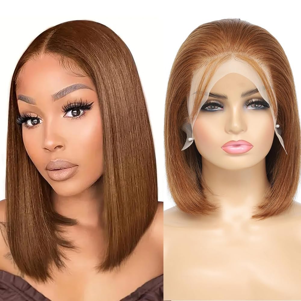 OLFORY 13x4 Lace Front Wigs Human Hair Bob Wigs for Black Women Straight Bob Wig HD Lace Front Wigs Human Hair Pre Plucked 180% Density Natural Black