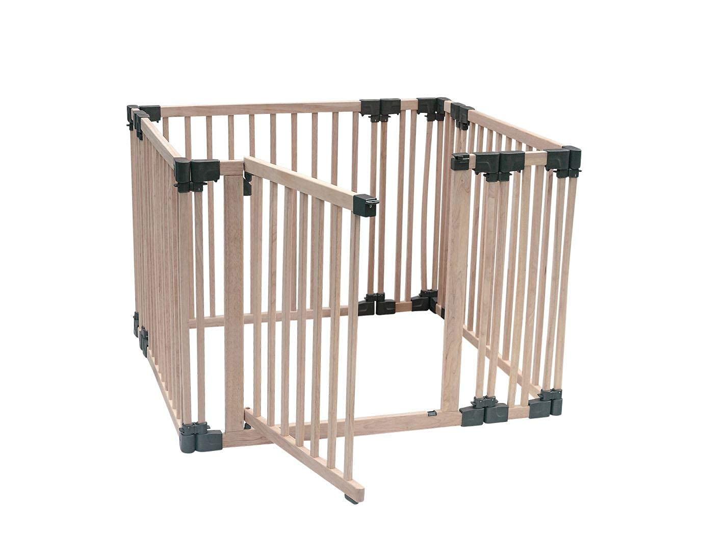Safetots Recinto para Mascotas y Parque de Entrenamiento para Cachorros, 100cm x 100cm, Madera Natural, Recinto para Perros y Cachorros, Parque de Juego para Perros, Patio Interior para Perros