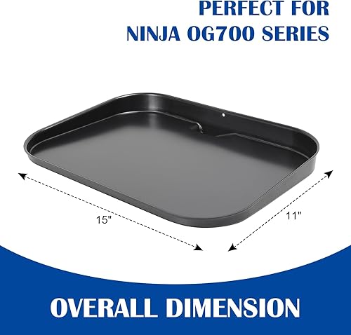 Miniatura 6 de Placa de parrilla para parrilla Ninja Woodfire OG700 Series Outdoor Grills, Ninja XSKGRDPLT Woodfire Grill Flat Top Plancha Accesorios de placa de