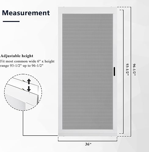 Miniatura 3 de Guardian K.D. Kit de puerta corrediza de aluminio resistente para puerta corrediza de patio (36 x 96 pulgadas, marco blanco de 2.5 pulgadas, a