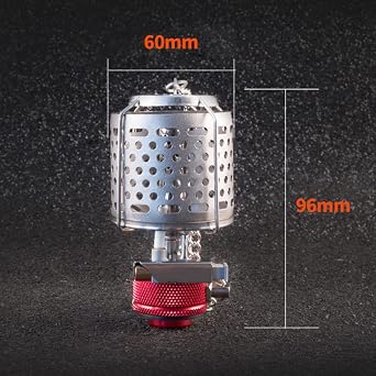 Tentock Lightweight Outdoor Gas Lantern Mini Camping Portable Aluminum Gas Lantern Hanging Glass Lamp with Adapter and Hanging Chain for Hiking Picnic (BL300-F1)