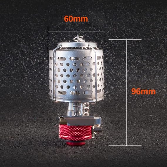 Tentock Lightweight Outdoor Gas Lantern Mini Camping Portable Aluminum Gas Lantern Hanging Glass Lamp with Adapter and Hanging Chain for Hiking Picnic (BL300-F1)