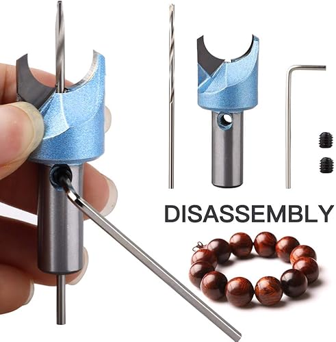 Miniatura 6 de Broca de cuentas de madera de 22251.181 in, 3 piezas de cuentas de Buda, cortador de fresado para carpintería, broca de fresado, broca de bricolaje